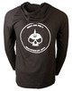 Firstspear Black Hoodie, white icon skull logo, back